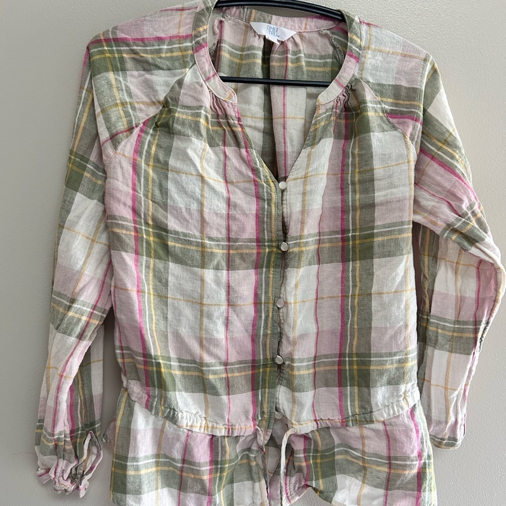 Time and Tru Multicolor Plaid Shirt